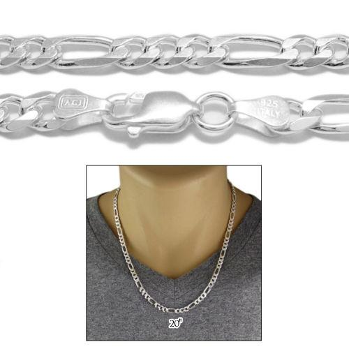 6MM STERLING SILVER FIGARO CHAIN NECKLACE (GAUGE 150)