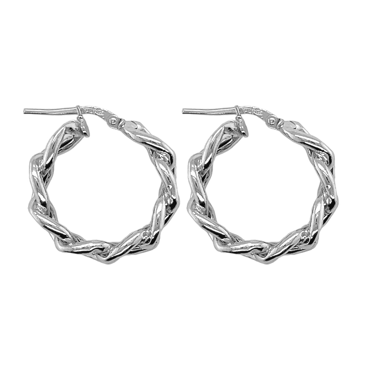 Sterling Silver Thick Cuban Link Hoops
