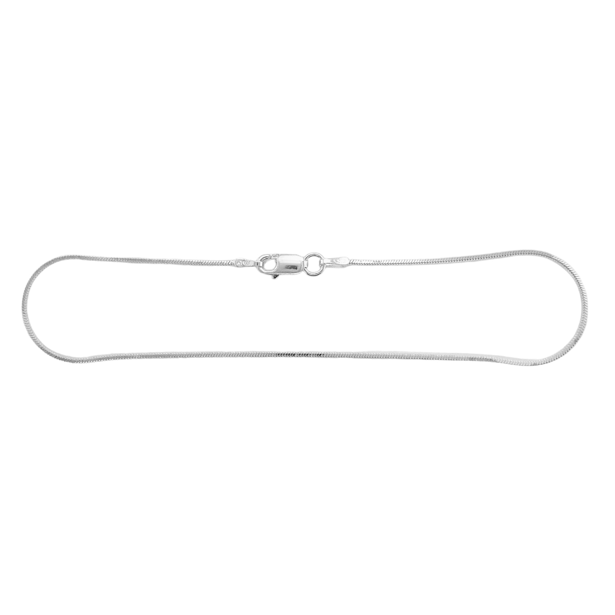 Sterling Silver Diamond Cut Snake Chain Anklet (9")