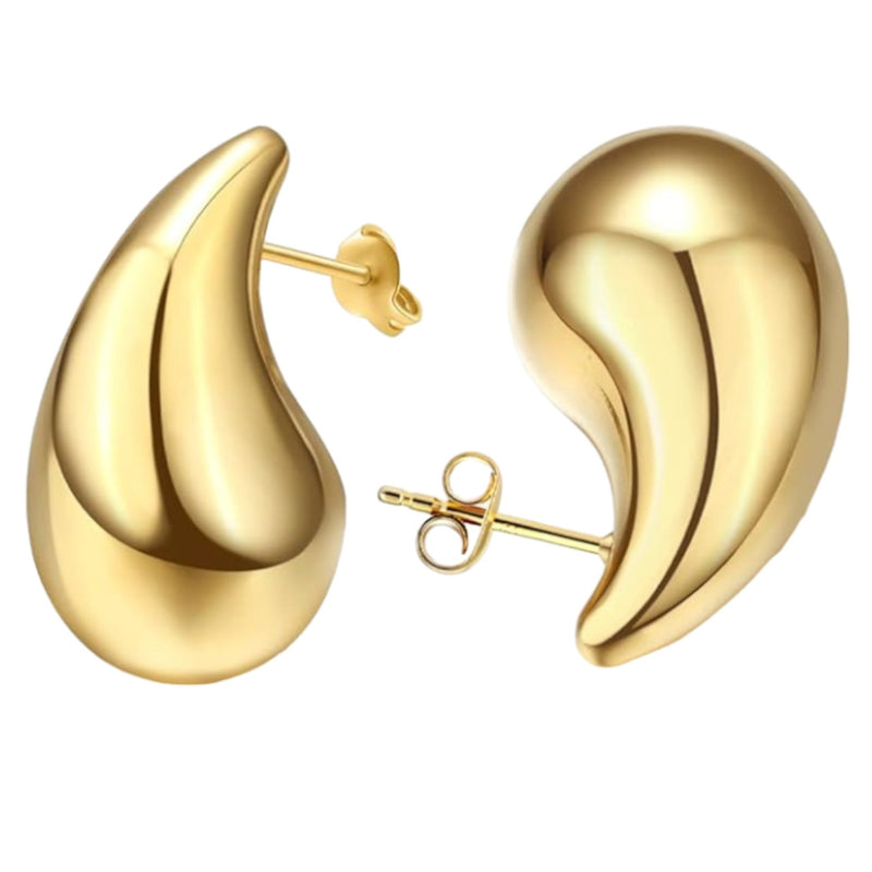 Sterling Silver Puffed Teardrop Earrings
