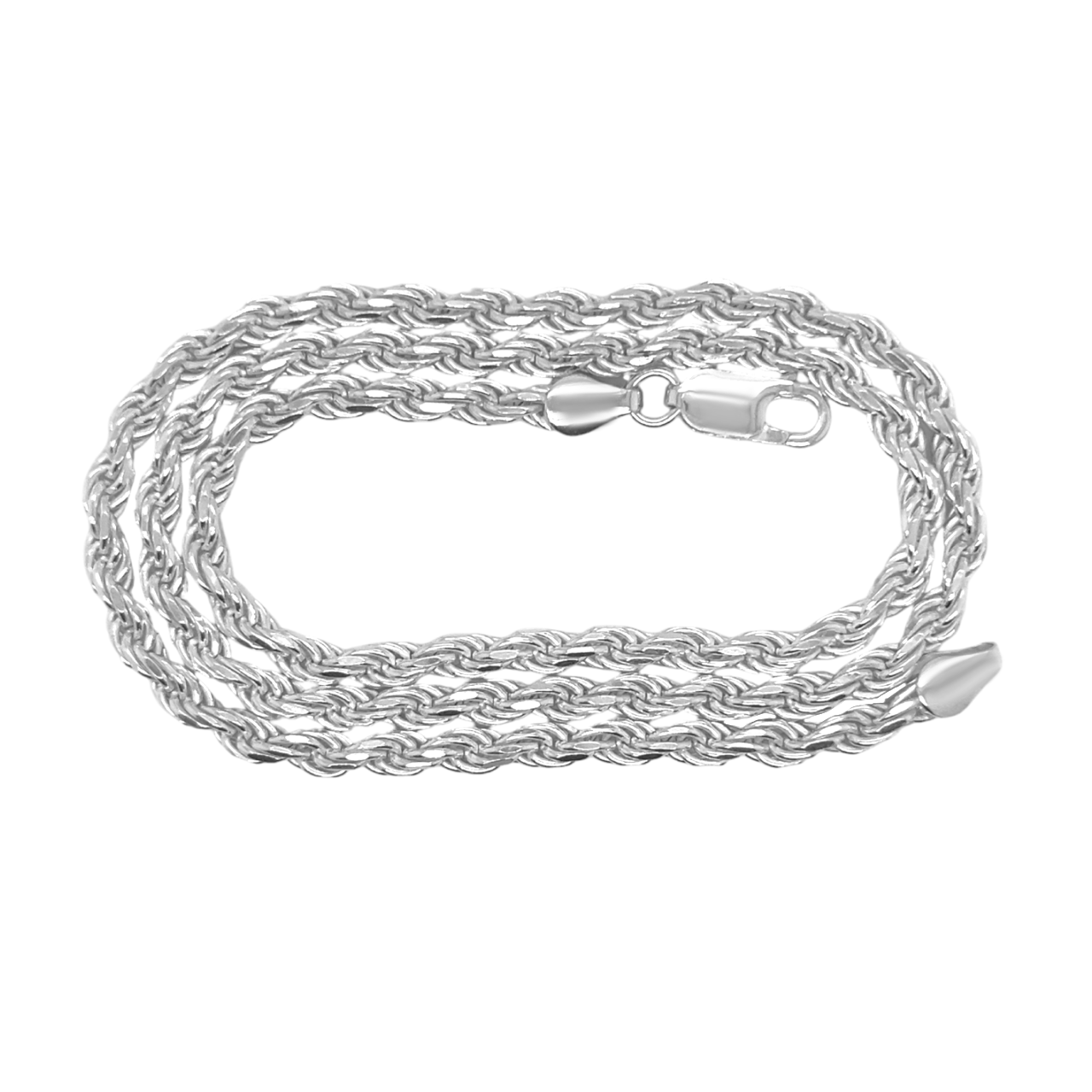 925 Sterling Silver Solid Rope Chain GAGE 080 2.5MM