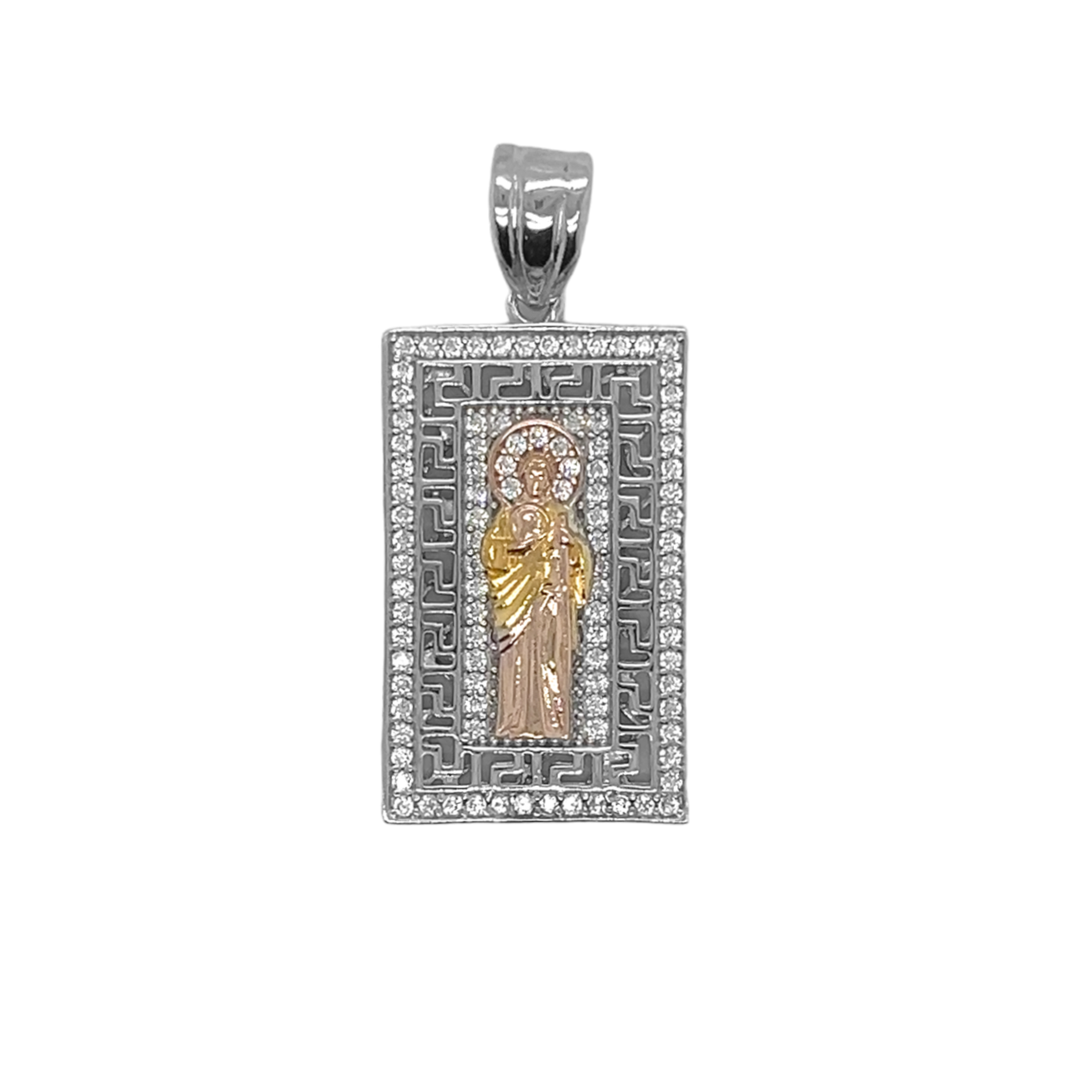 925 Sterling Silver Tri-Tone Saint Jude Pendant