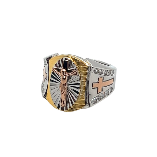 925 Mexican Sterling Silver Jesus Men Ring