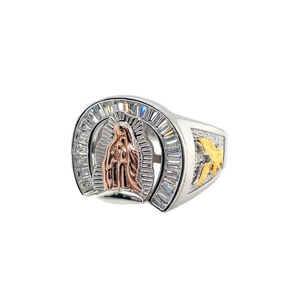 925 Mexican Sterling Silver La Virgen Men Ring