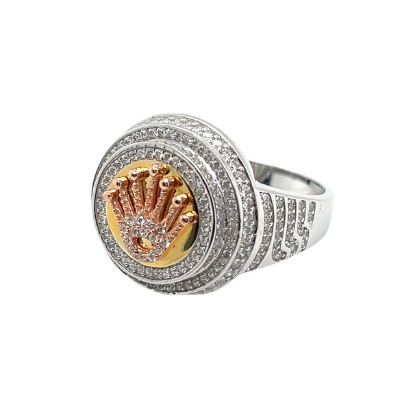 925 Mexican Sterling Silver Crown Men Ring