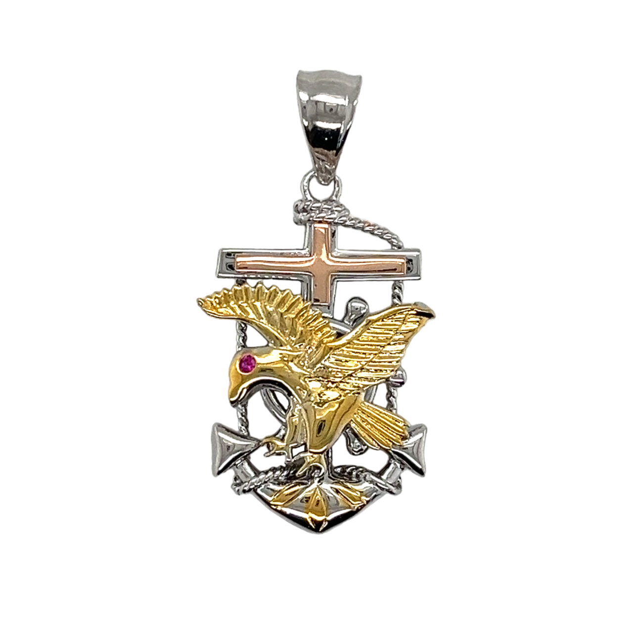 925 Mexican Sterling Silver Ancla y Aguila Pendant