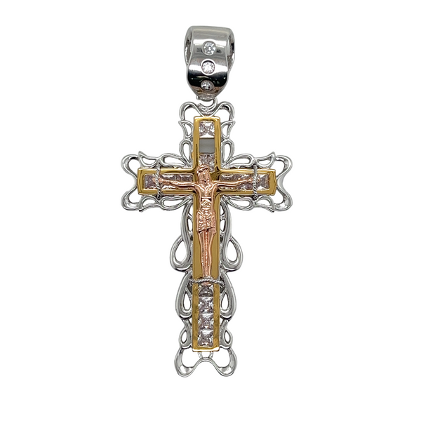 925 Mexican Sterling Silver Jesus Cross Pendant