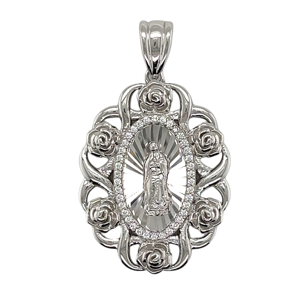925 Mexican Sterling Silver Virgin Pendant