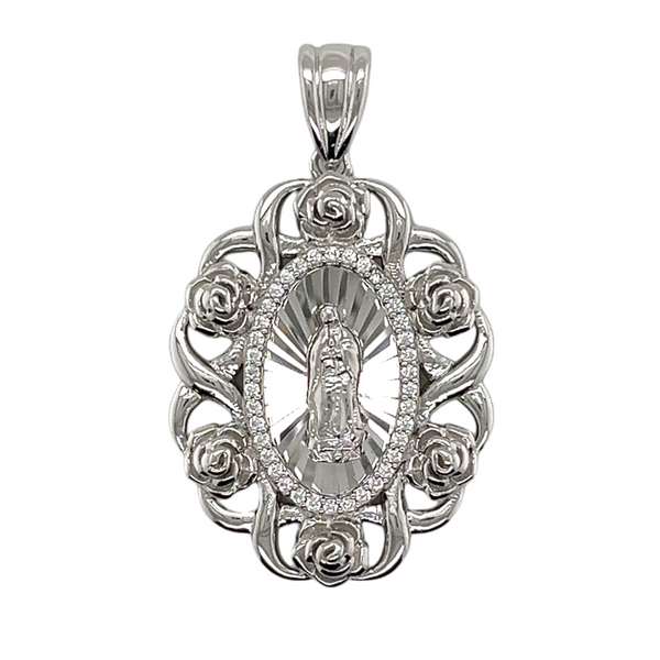 925 Mexican Sterling Silver Virgin Pendant