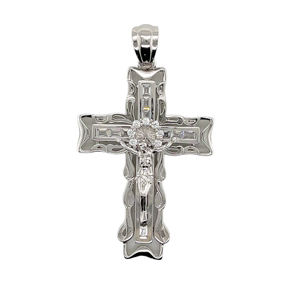 925 Mexican Sterling Silver Jesus Cross CZ