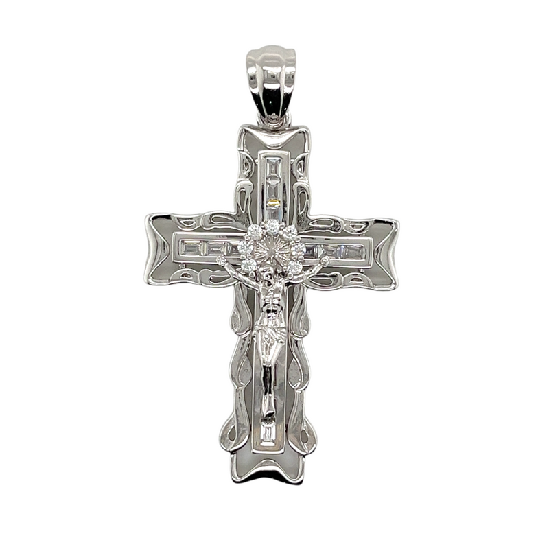 925 Mexican Sterling Silver Jesus Cross CZ