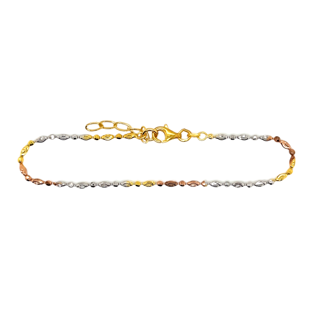 Italian Sterling Silver Tri Color Moon Chain