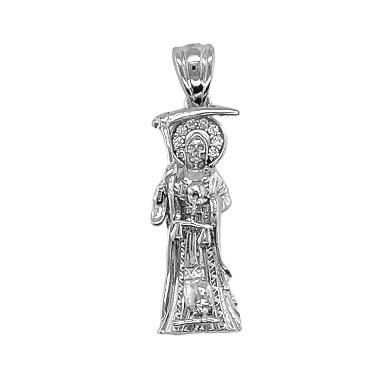 925 Mexican Sterling Silver Santa Muerte Pendant