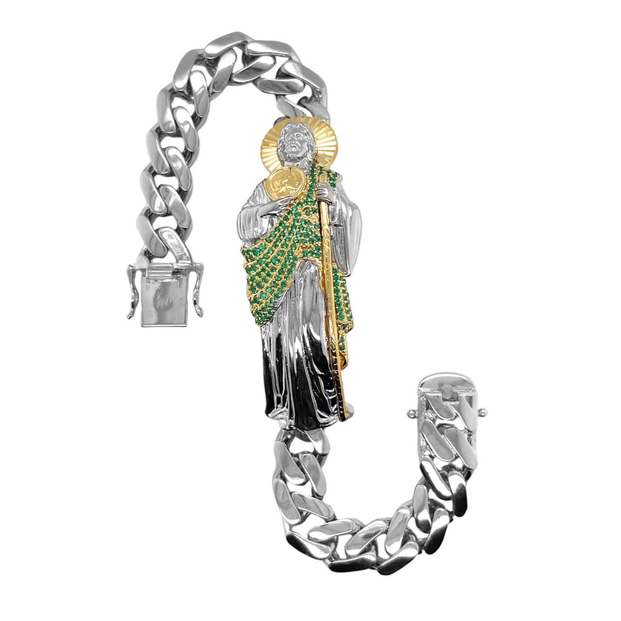 925 Mexican Sterling Silver Saint. Jude Bracelet