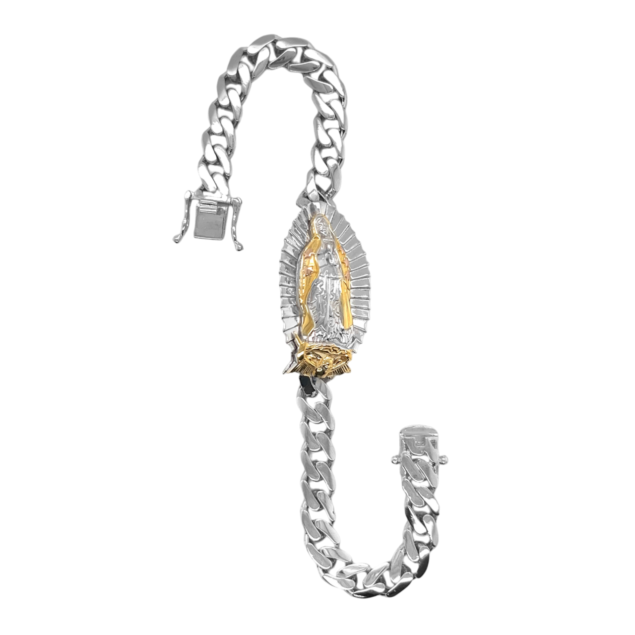 925 Mexican Sterling Silver The Virgin Cuban Bracelet