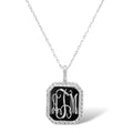 Sterling Silver Engravable Long Octagon Pendant Necklace