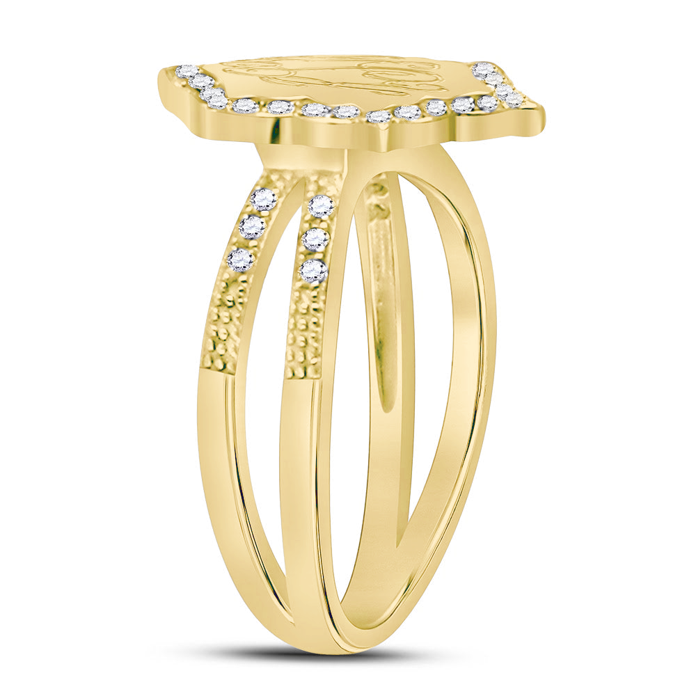 Sterling Silver Flower Split Band Ring