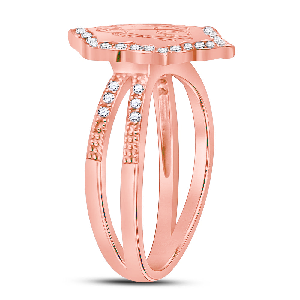 Sterling Silver Flower Split Band Ring