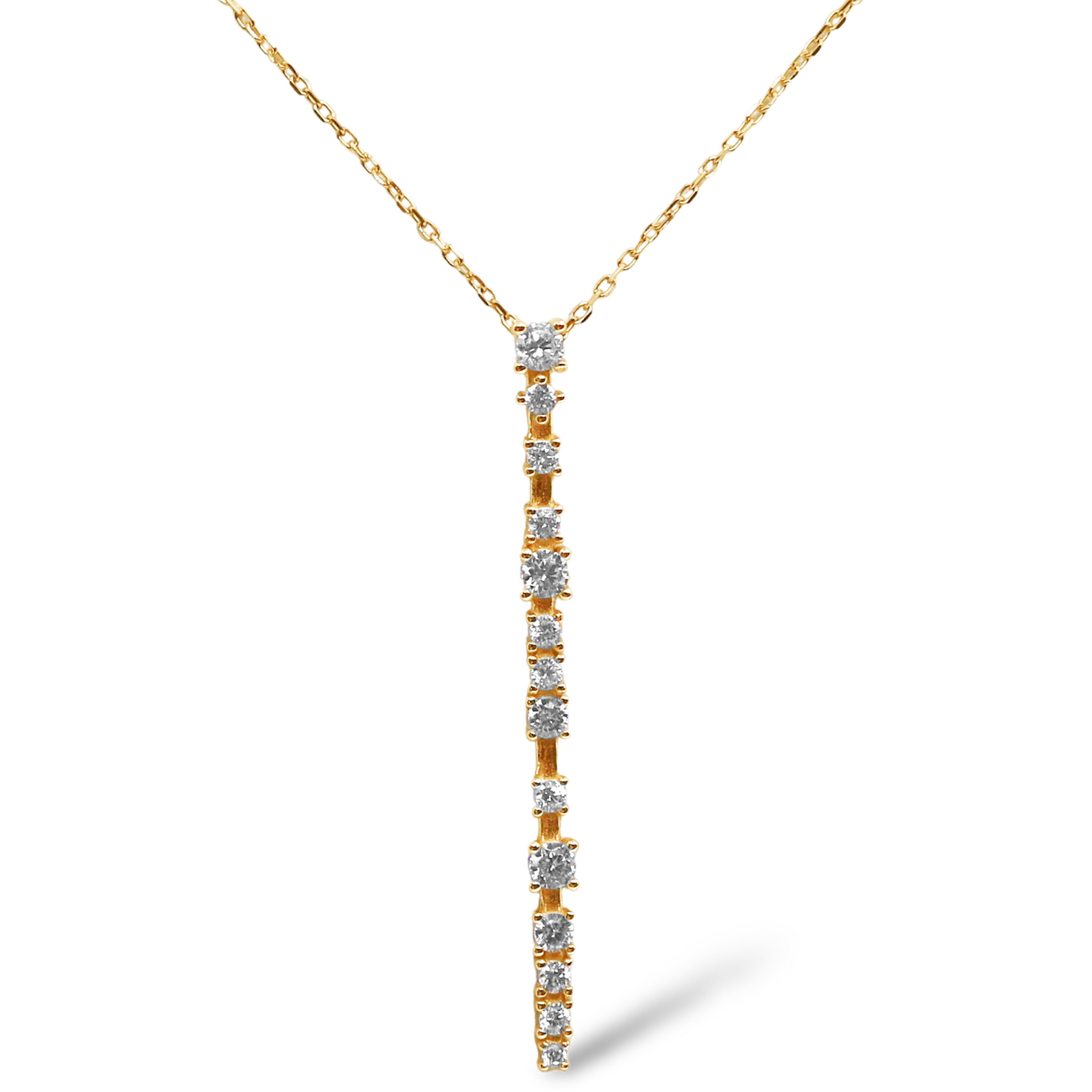 Sterling Silver CZ Necklace Gold Plated