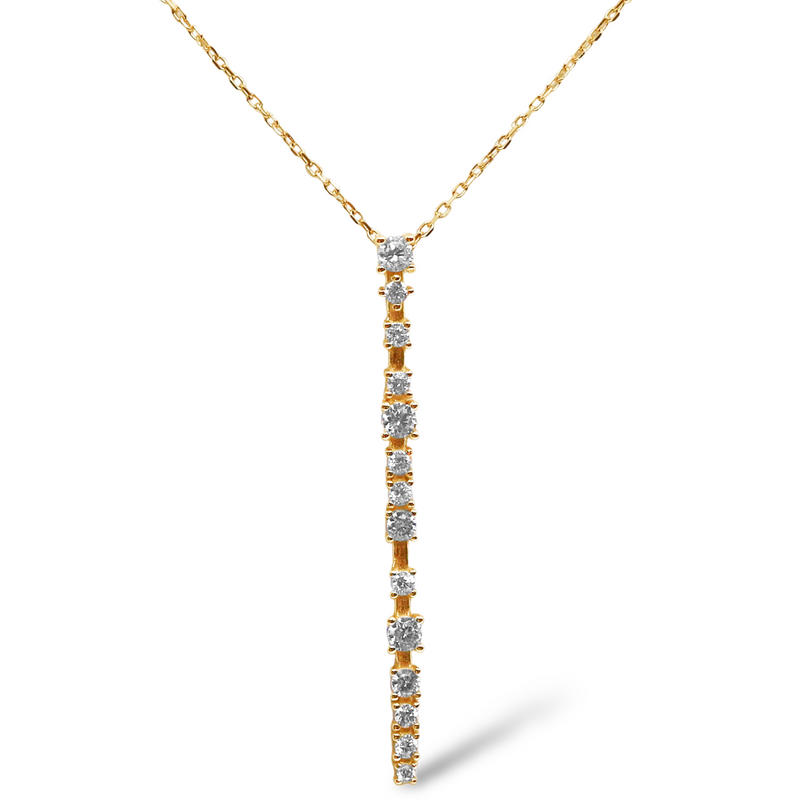 Sterling Silver CZ Necklace Gold Plated