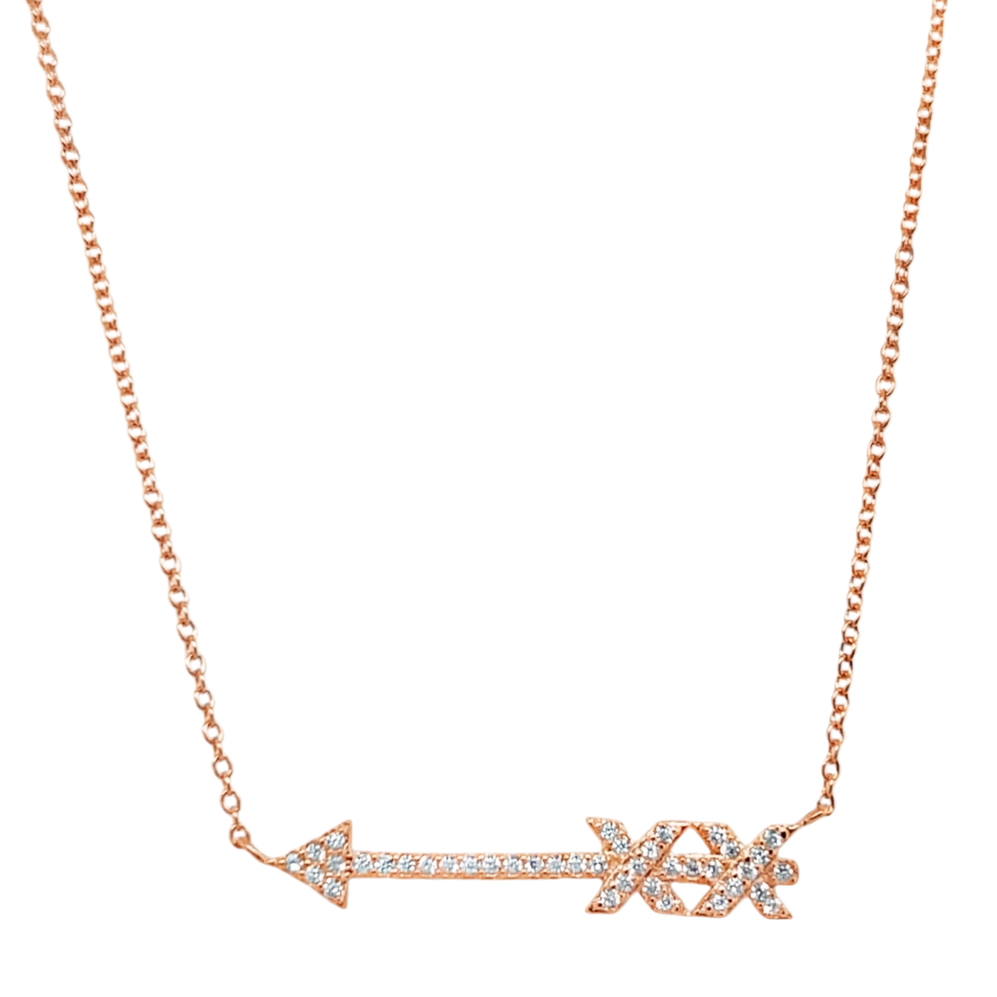 Sterling Silver CZ Arrow Necklace