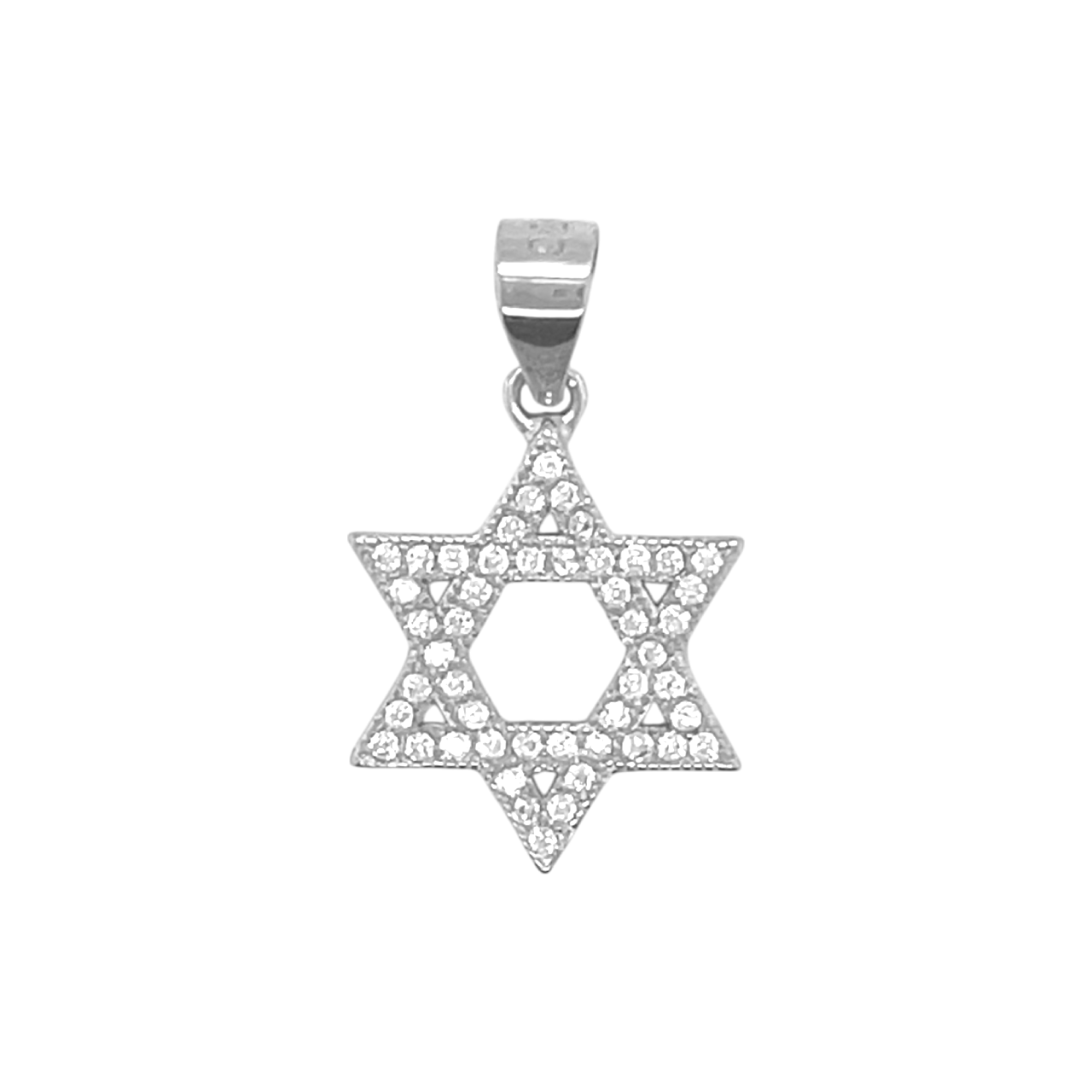 Sterling Silver CZ Small Star Of David Pendant