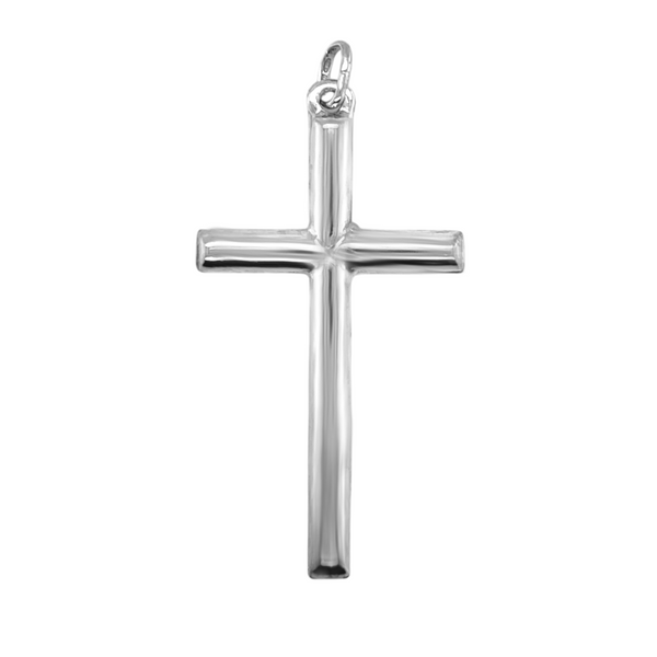 Sterling Silver Large High Polished Cross Pendant
