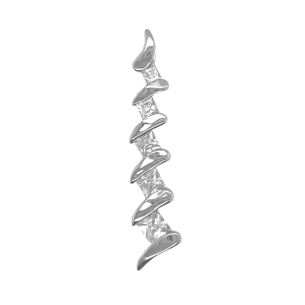 Sterling Silver Swirl CZ Journey Pendant