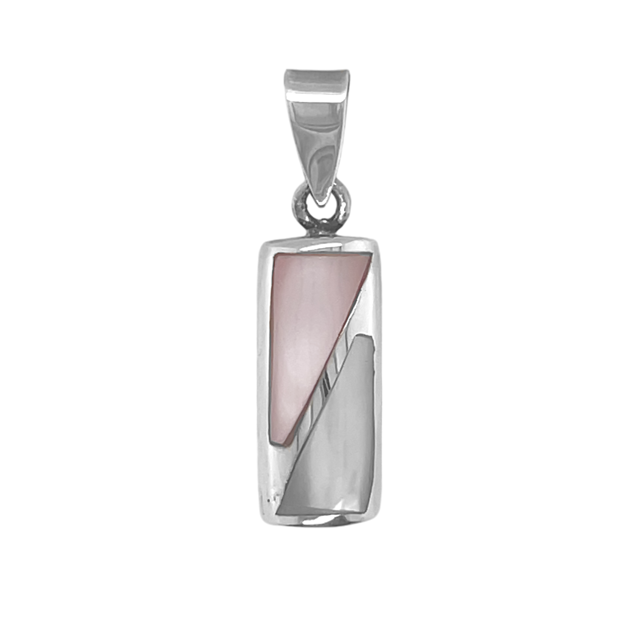 Sterling Silver Pink Rectangle Pendant