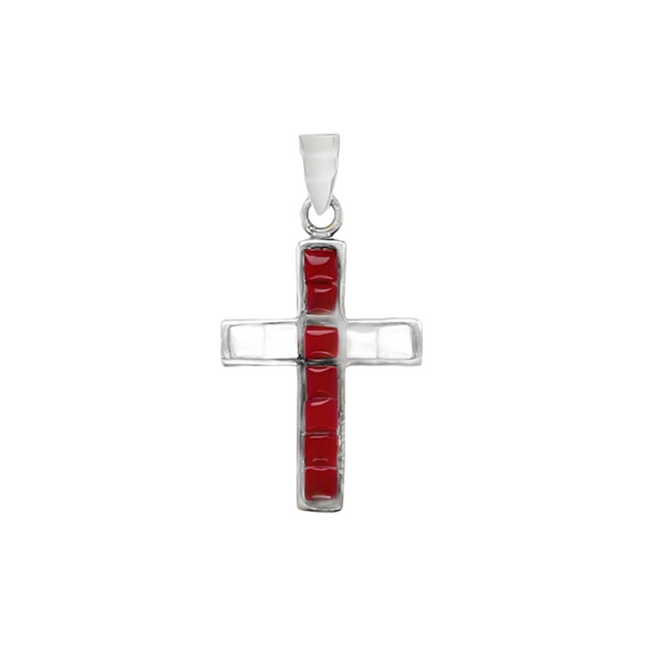 Sterling Silver Multi Color Cross Pendant
