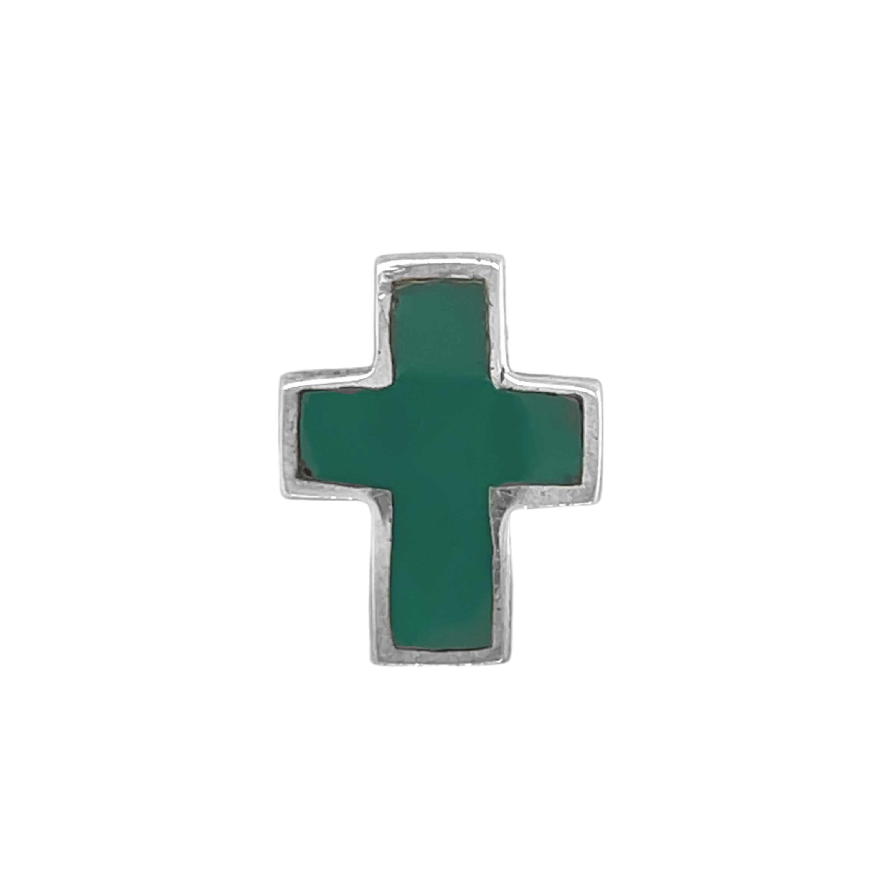 Sterling Silver Green Cross Pendant