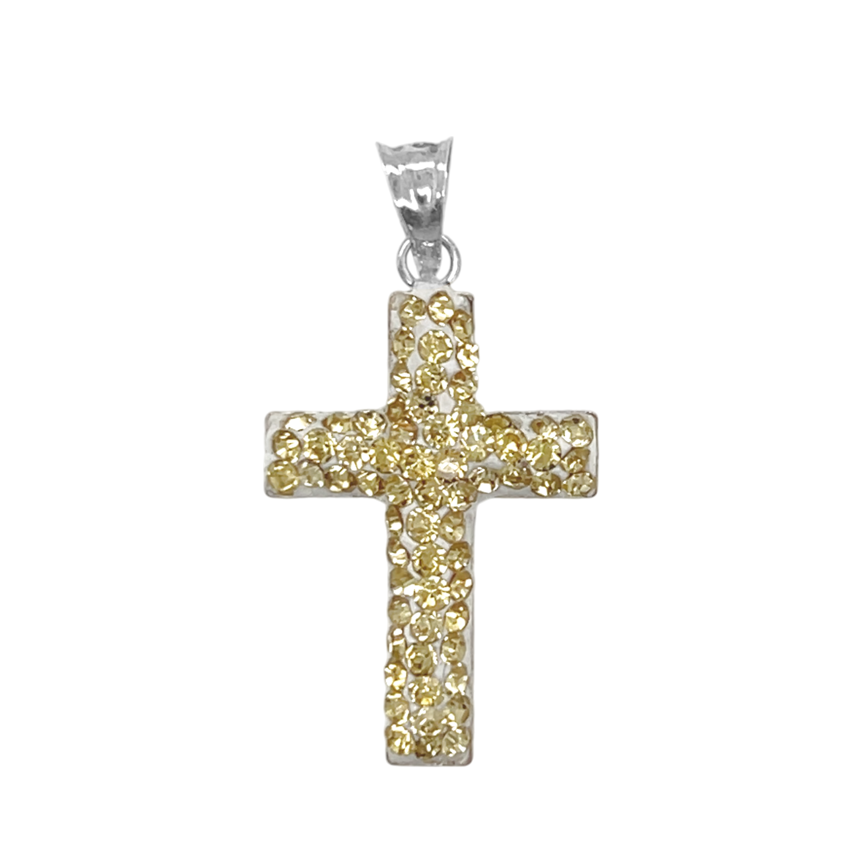 Sterling Silver Yellow Cross Pendant