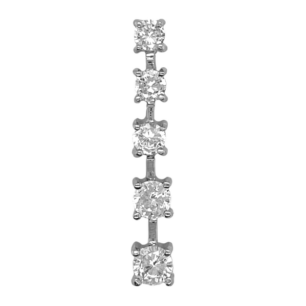 Sterling Silver 5 Round CZ Journey Pendant