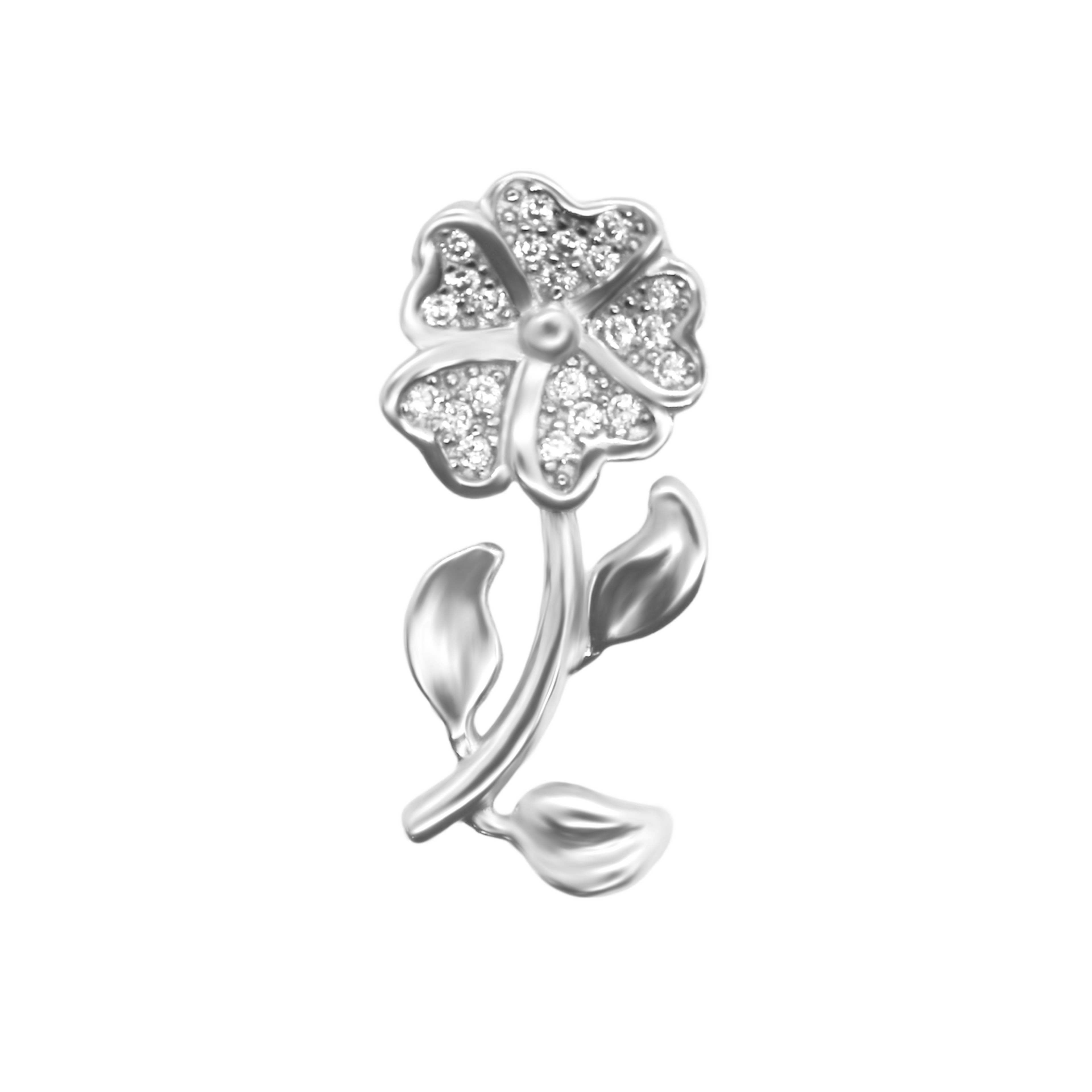Sterling Silver CZ Flower Pendant