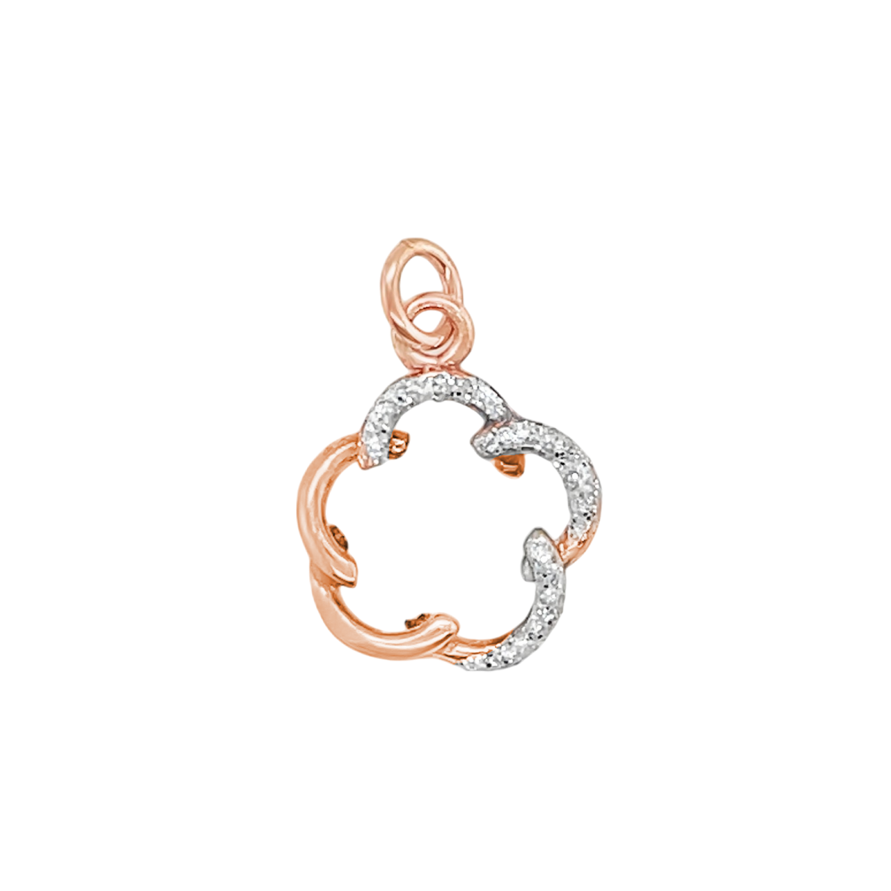 Sterling Silver Hollow Flower Glitter Pendant