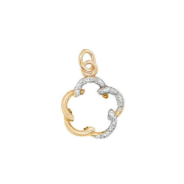 Sterling Silver Hollow Flower Glitter Pendant