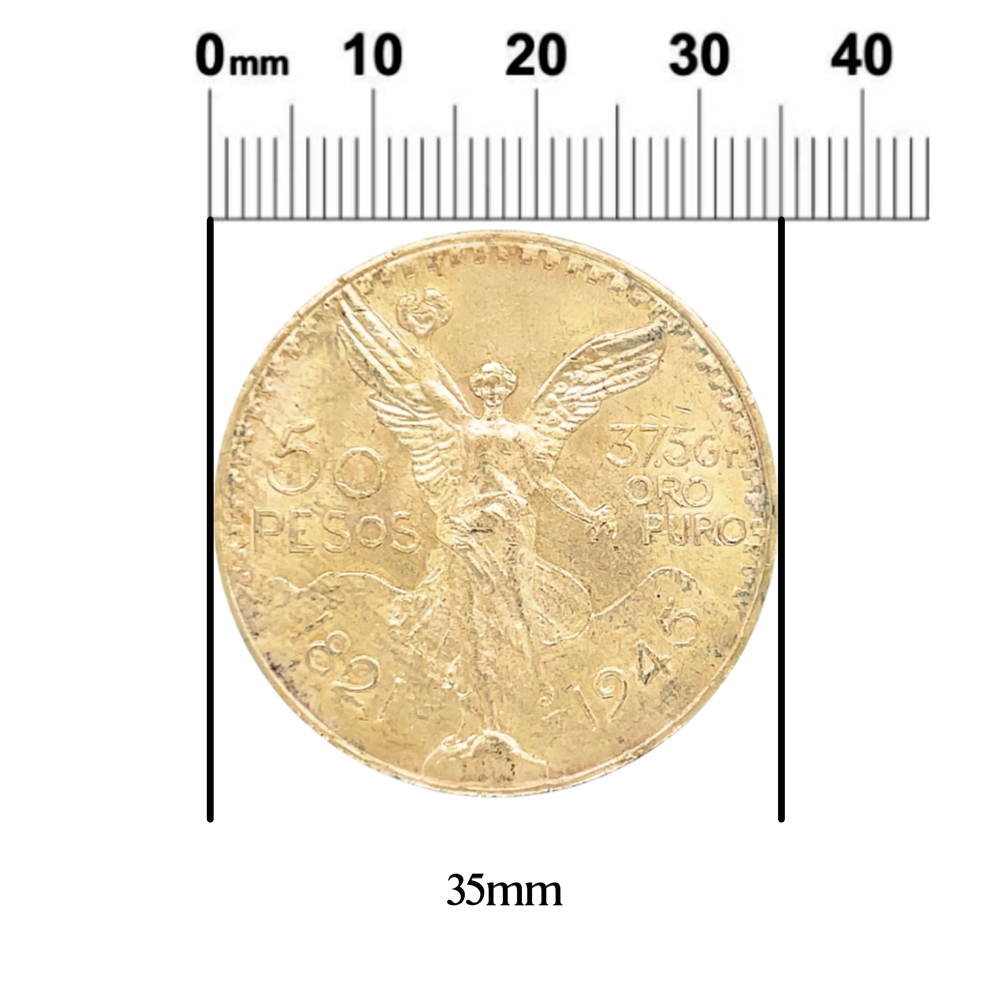 21.6kt Gold Mexican 50 Peso Coin 1.2057 oz