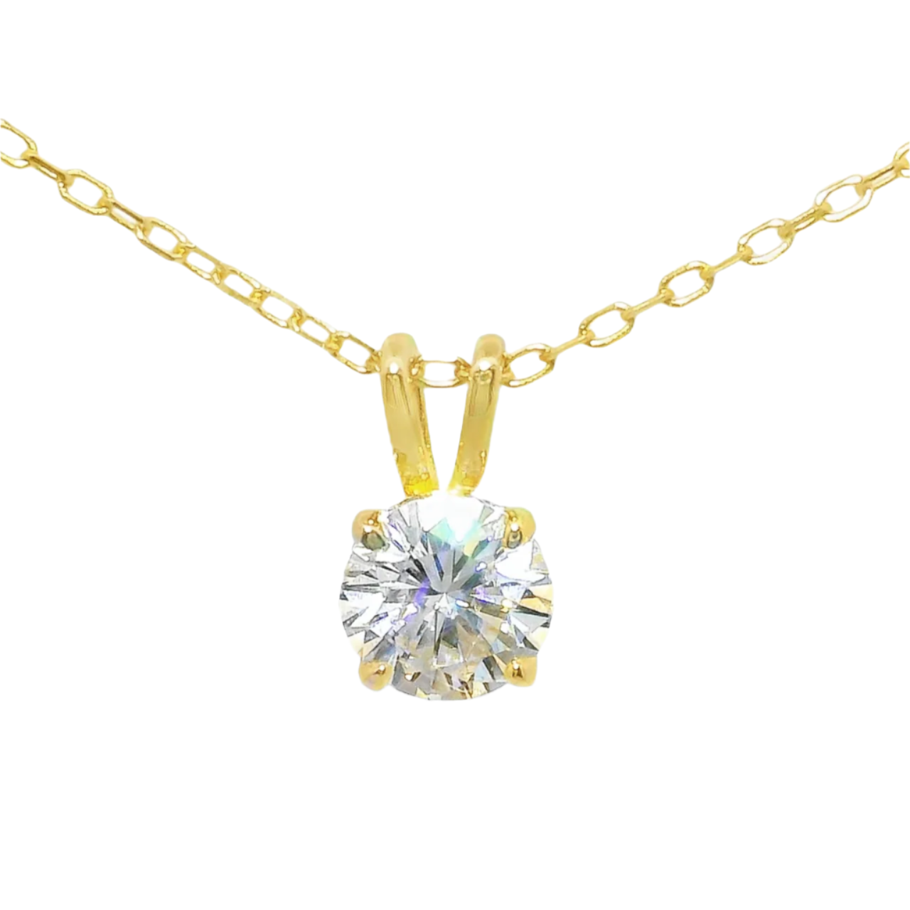 Sterling Silver 4 Prong Round 7mm 1.2CT Moissanite Necklace