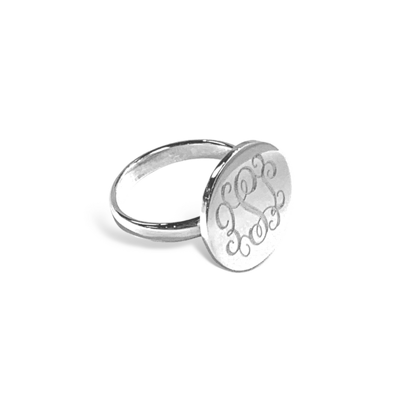 German Silver Circle Disk Engravable Ring