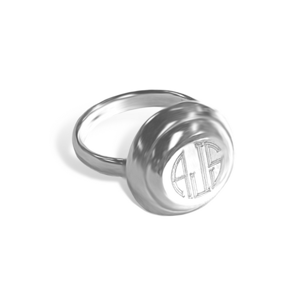 German Silver Engravable Double Circle Ring