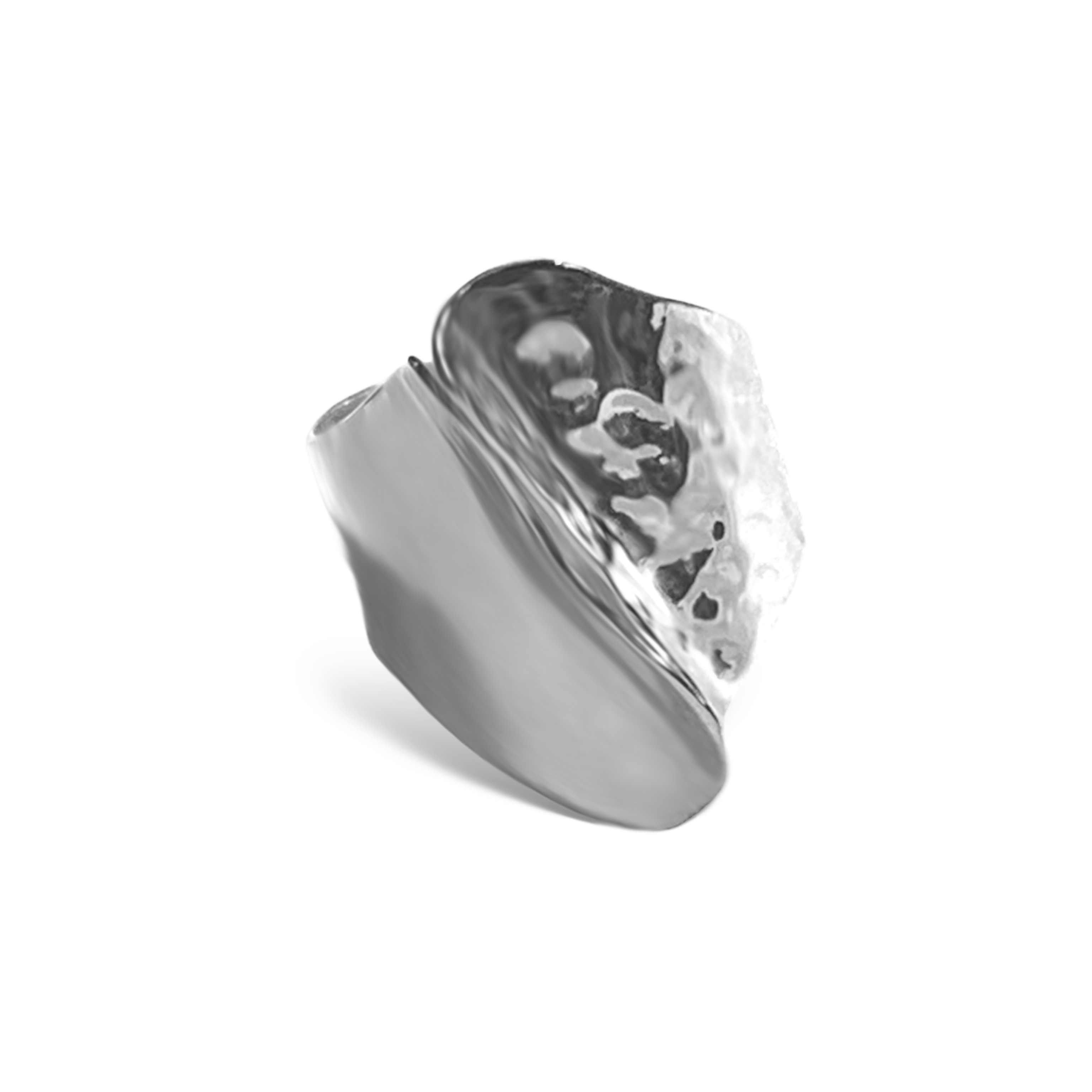 German Silver Wrap Around Solid & Hammered Ring