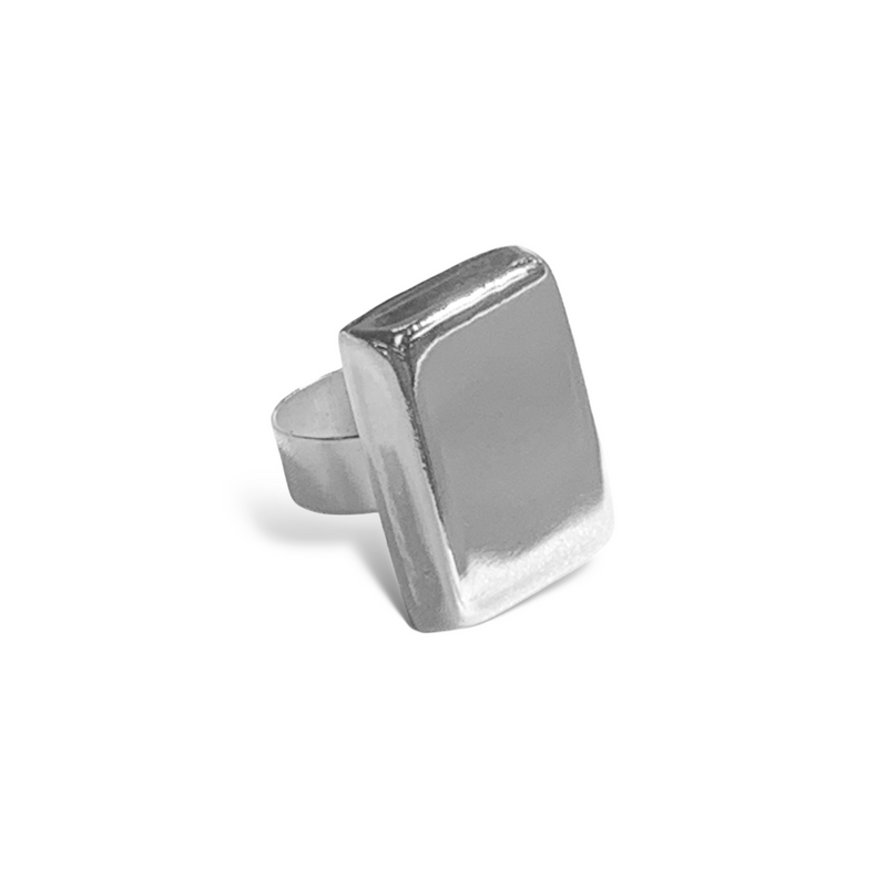 German Silver Rectangle Ring