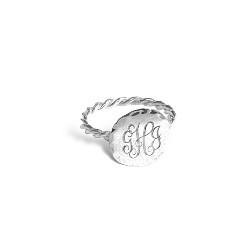 German Silver Flat Circle with Rope Band