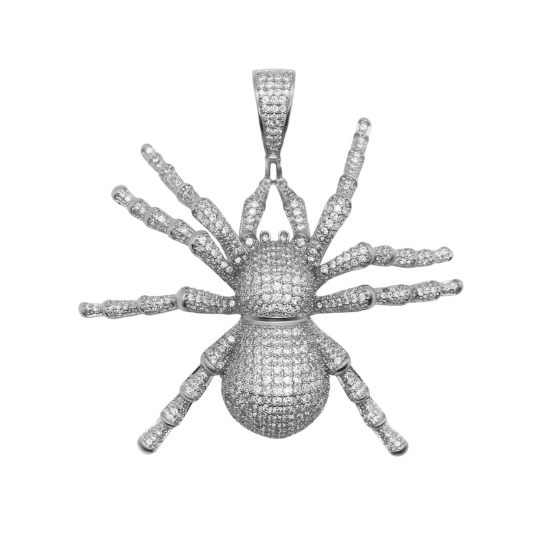 Sterling Silver CZ Spider Pendant