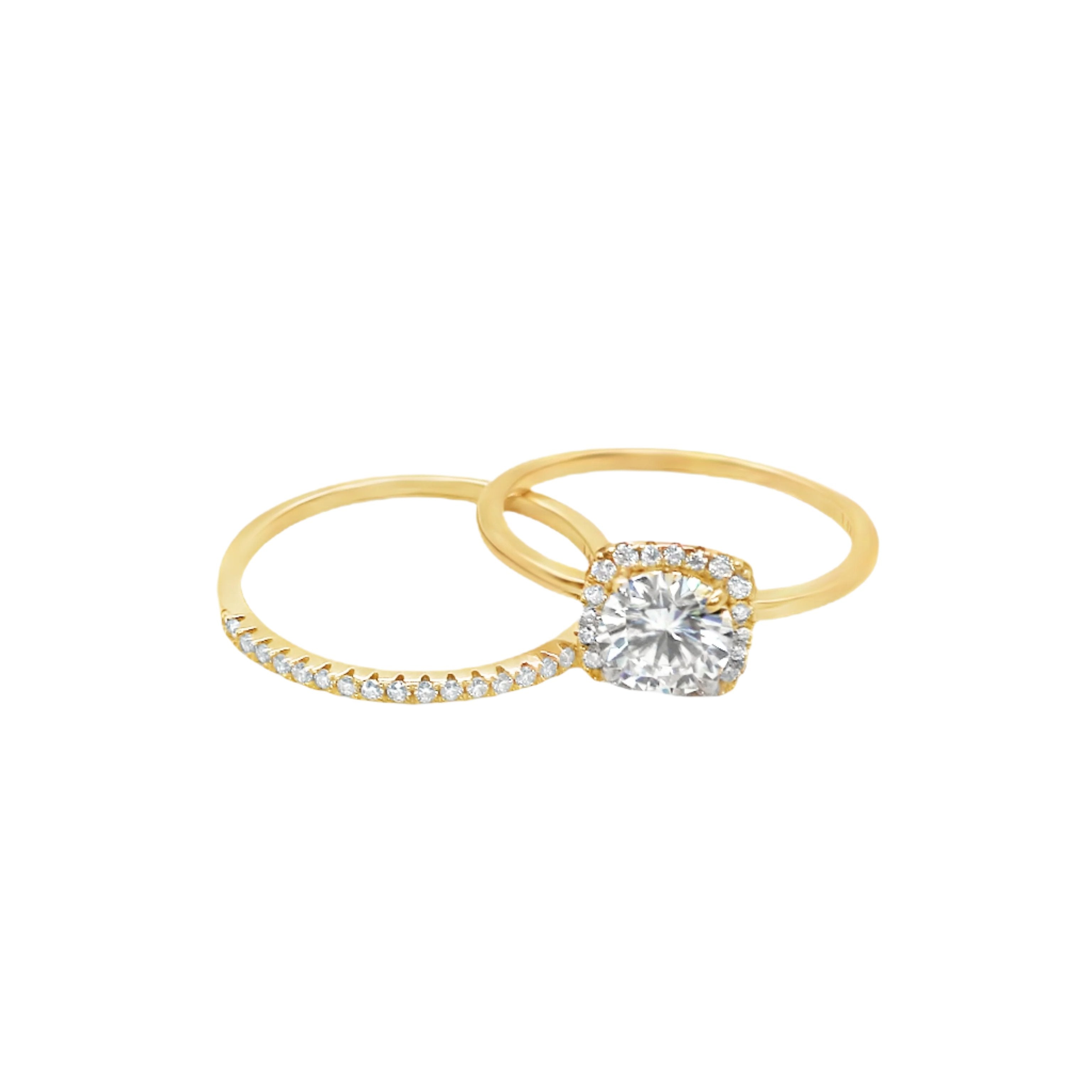14K Gold Moissanite Ring