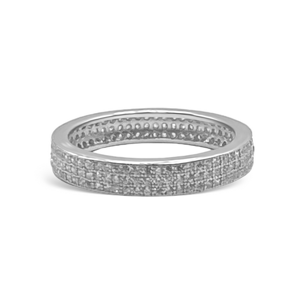 Sterling Silver Thick CZ Ring