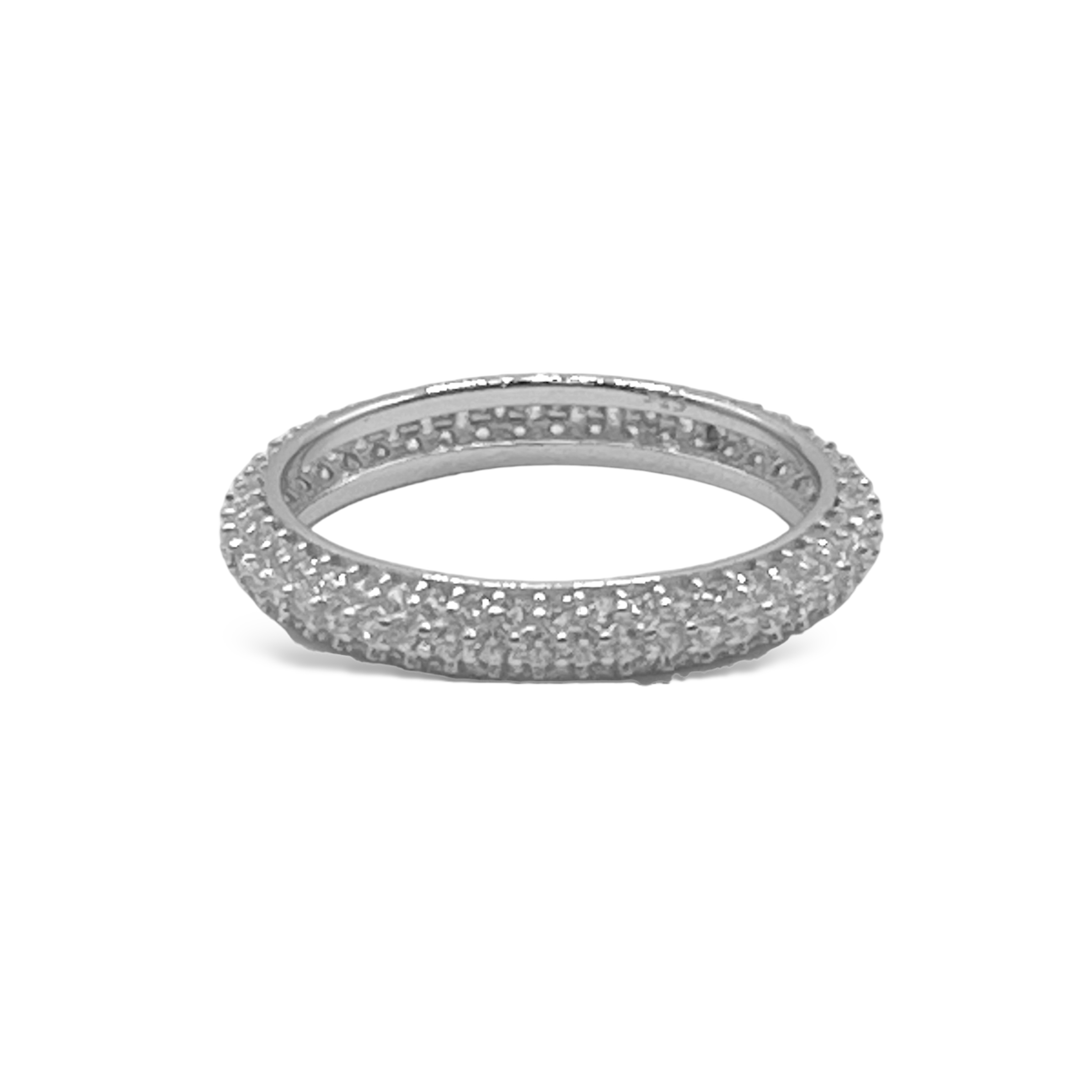 Sterling Silver Thick CZ Ring