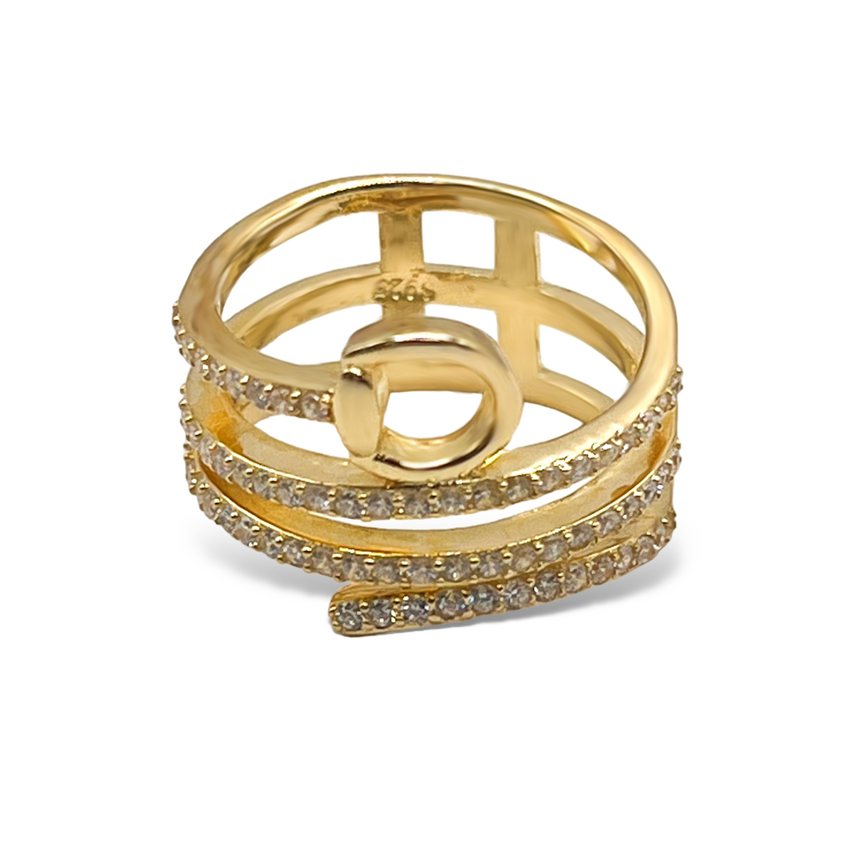 Sterling Silver Belt Loop CZ Ring