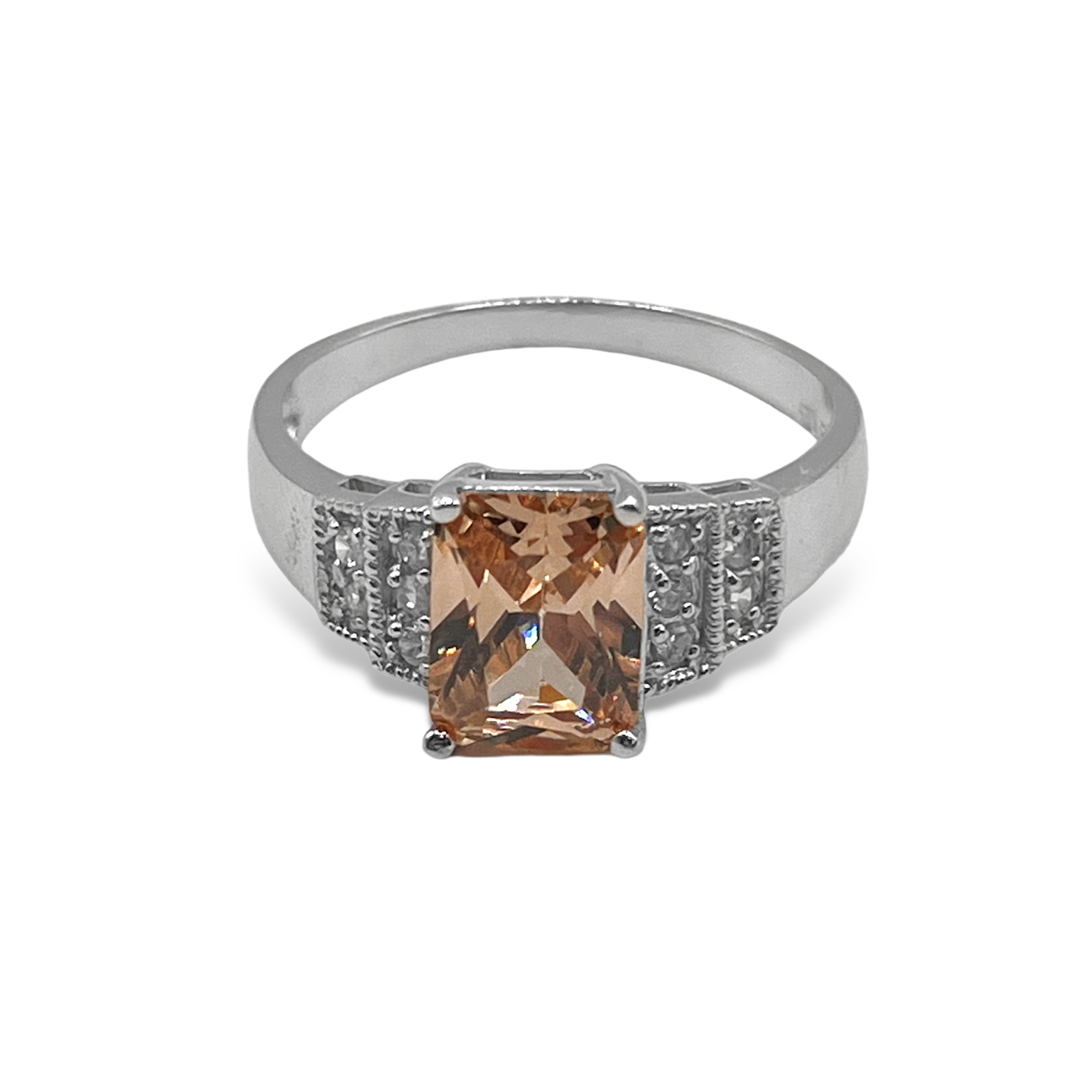 Color Stone With 4 CZ Sides