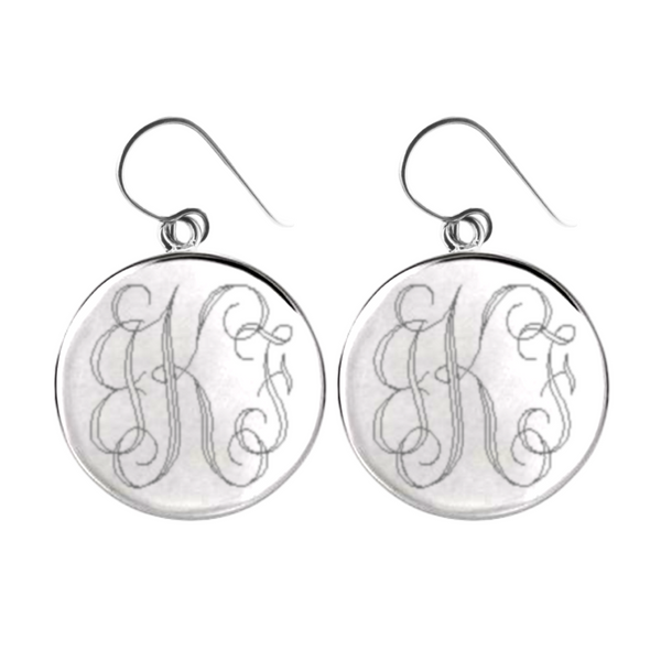 German Silver Engravable Domed Round French Wire Earrings